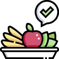 A tray with fruit and an apple vector