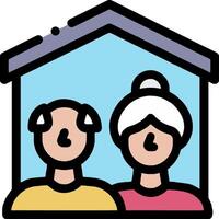 An icon of a couple in front of a house vector