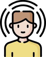 A man with a microphone icon vector