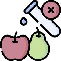 An apple and a test tube with a green apple vector