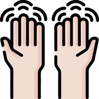 Two hands with a wave coming out of them vector