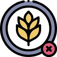 A wheat leaf icon with a red cross vector