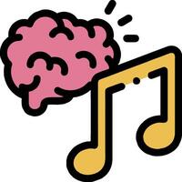 A brain and music note with a musical note vector