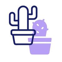 A cactus plant in a pot on a white background vector