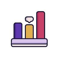 A colorful bar chart icon with a phone vector