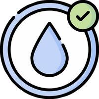 Water drop icon with tick mark vector