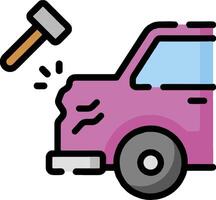 A pink van with a hammer and a hammer vector