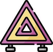 A yellow triangle with a purple and pink triangle on top vector