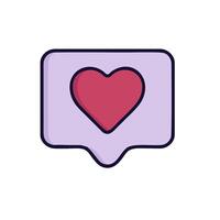 A heart icon in a chat bubble vector