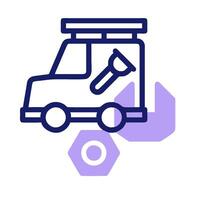 A truck with a wrench and a wrench icon vector