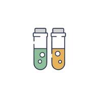 Two test tubes with liquid in them vector