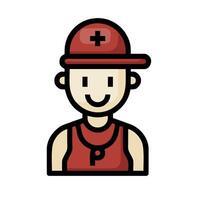 A man in a red cap and a red shirt vector