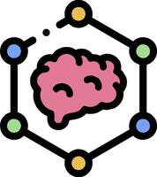 A brain surrounded by circles and dots vector