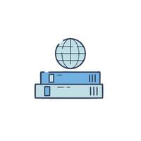 A globe on top of a stack of books vector