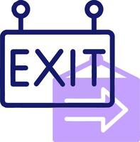 Exit sign icon with arrow pointing to it vector