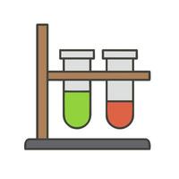 A test tube with two different liquids on it vector