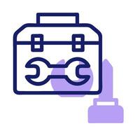 A toolbox with wrenches and a wrench vector