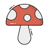 A mushroom icon with polka dots vector