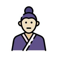 A person in a purple robe with a black hat vector