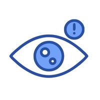 An eye icon with a red circle around it vector