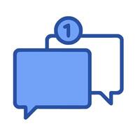 Chat icon with one speech bubble and one speech bubble with one speech bubble vector