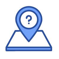 Map pin icon with question mark vector