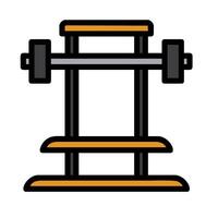 A barbell and bench icon on a white background vector