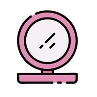 A pink mirror with a white background vector