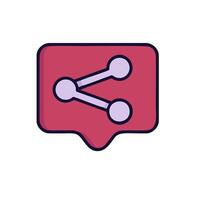 A purple icon with two circles on it vector
