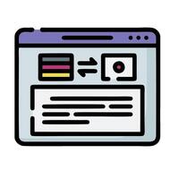 A computer screen with a web page and a vector