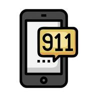 911 call icon vector