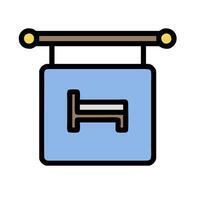 A bed with a bed frame and a bedside table vector