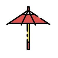An umbrella with a red and yellow top vector