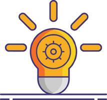 An idea light bulb with gears inside it vector