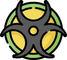 A biohazard symbol with a green and yellow color vector