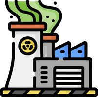 An illustration of a factory with smoke coming out of the chimney vector