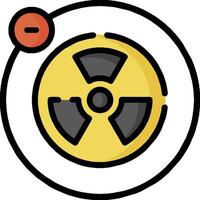A radiation symbol with a red dot on it vector