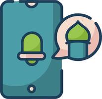 A phone with a green ice cream cone and a speech bubble vector