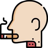 A man smoking a cigarette in the head vector