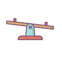 A seesaw with two wooden sticks on it vector