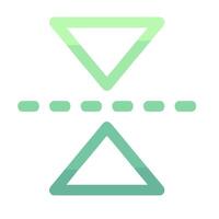 A triangle with two lines on it vector
