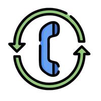 A phone in a circle with arrows pointing to it vector