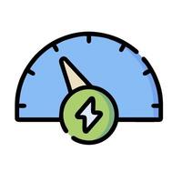 A meter with a lightning bolt on it vector