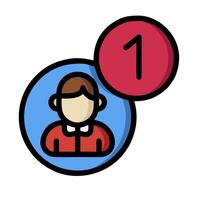 A person is standing in front of a red and blue circle vector