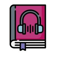 A book with headphones on it vector