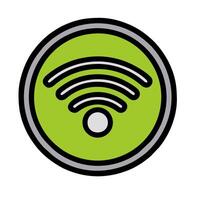 A wifi icon in a green circle vector