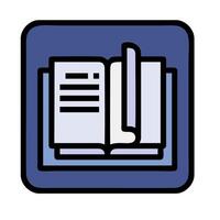 A book icon with a pen and paper vector