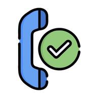 A phone with a check mark on it vector