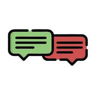Two speech bubbles with different colors on a white background vector
