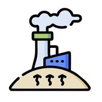 A factory with smoke coming out of the chimney vector